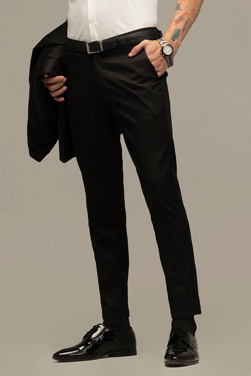 OpulentOasis Jet Black Trousers