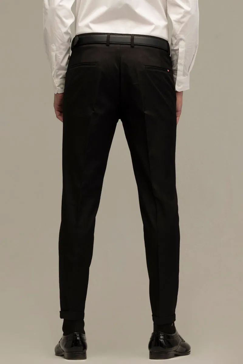 OpulentOasis Jet Black Trousers