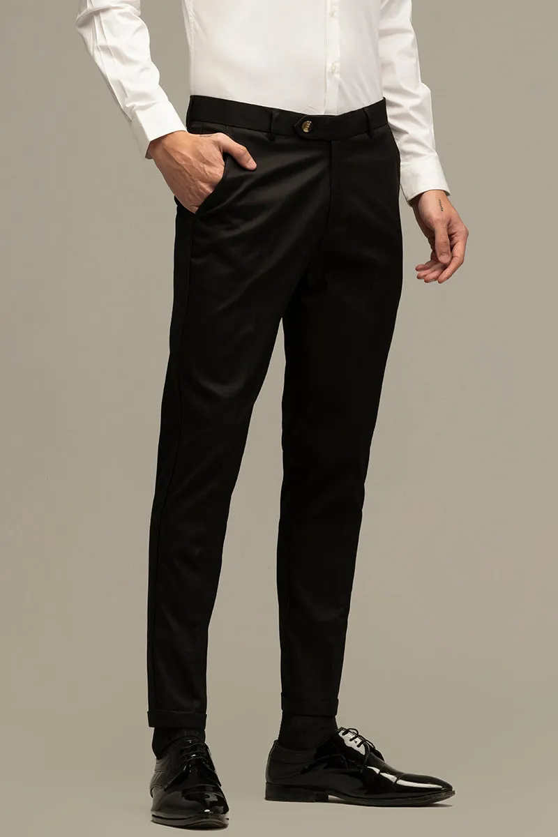 OpulentOasis Jet Black Trousers