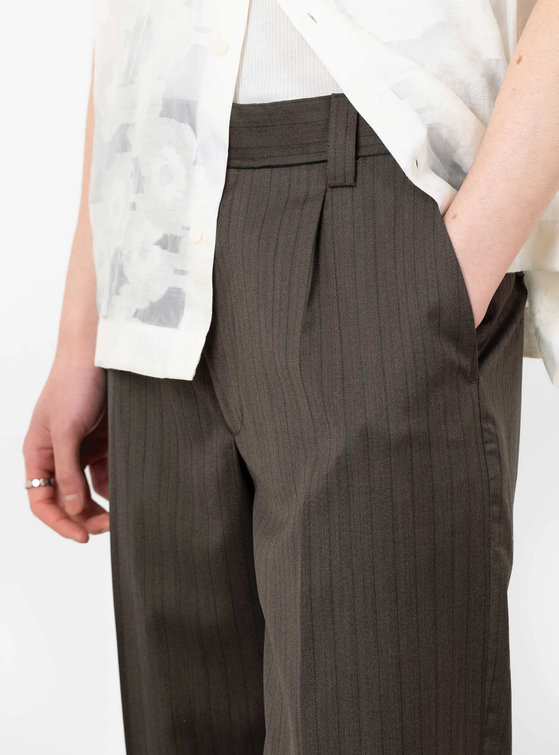 Patch Trousers Vintage Pinstripe