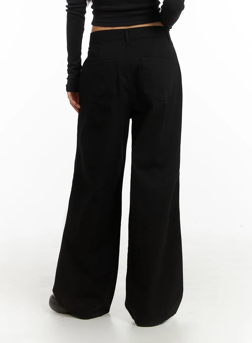 Pintuck Wide Leg Trousers IA417