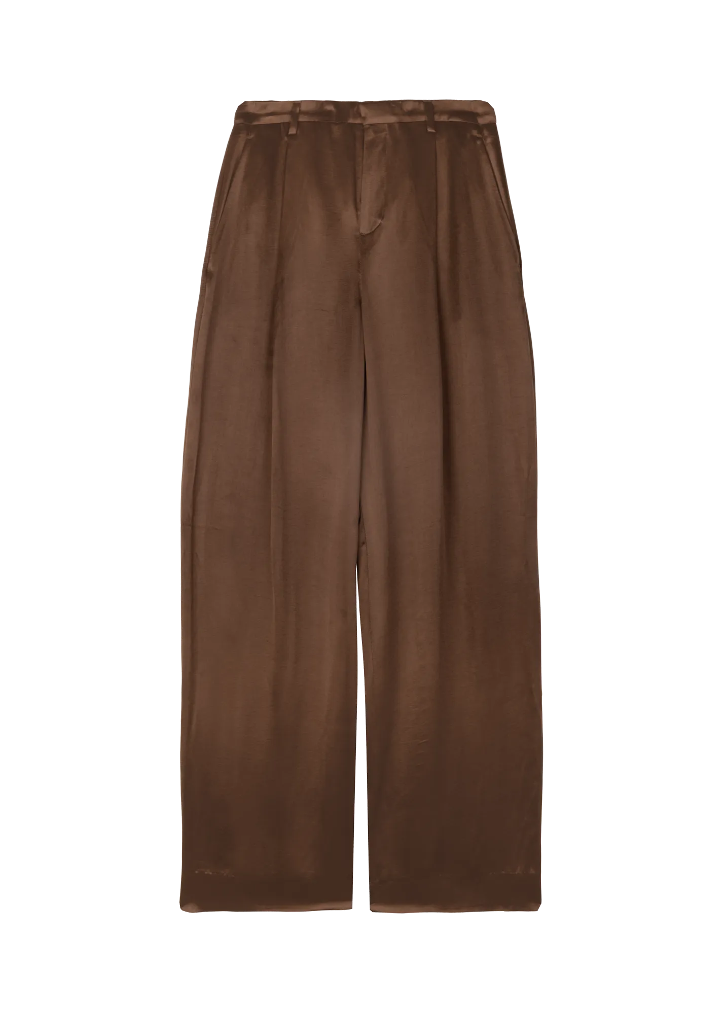 Pleated satin trousers