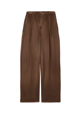 Pleated satin trousers