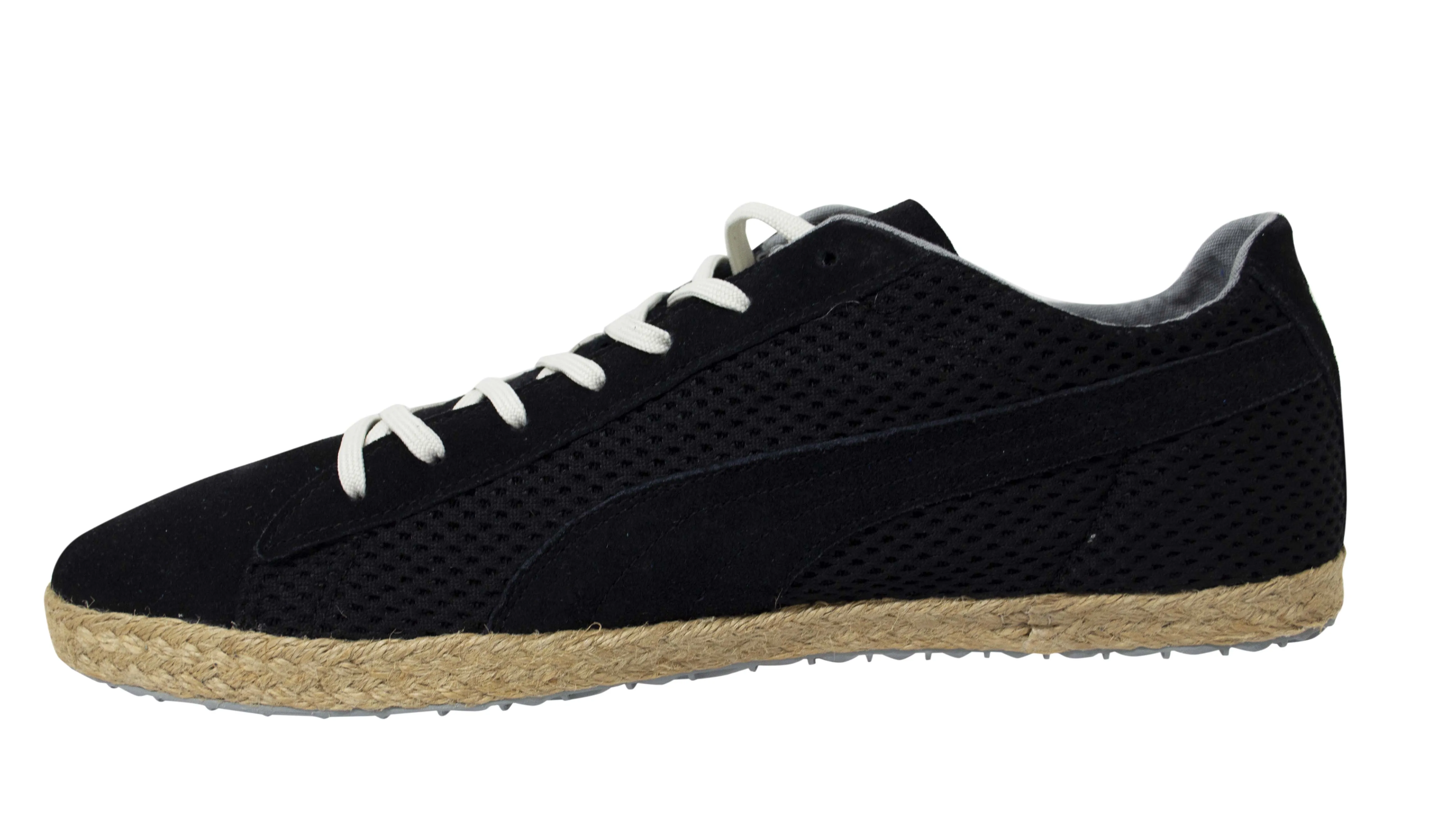 Puma Glyde Espadrille Style Black Leather Lace Up Mens Trainers 354672 01