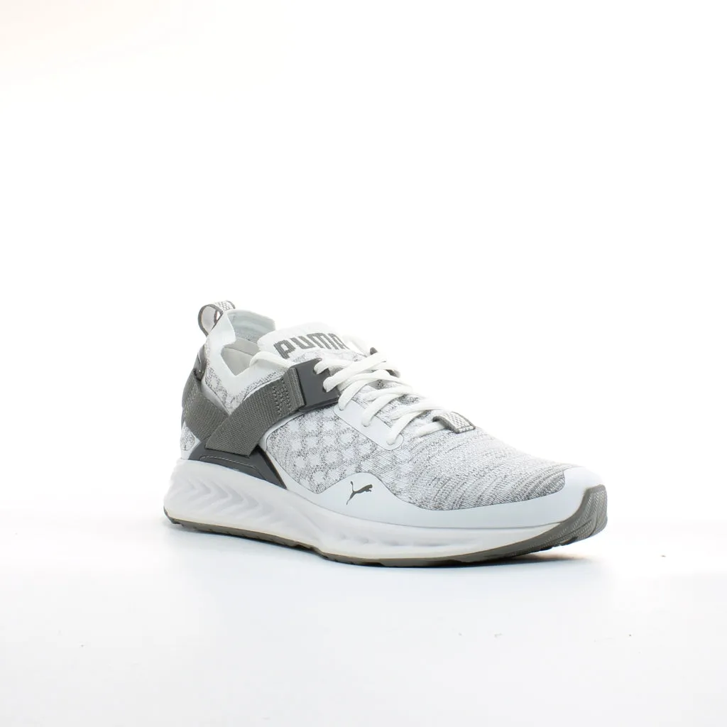 Puma Ignite EvoKnit White Grey Textile Mens Lace Up Trainers 189904 05