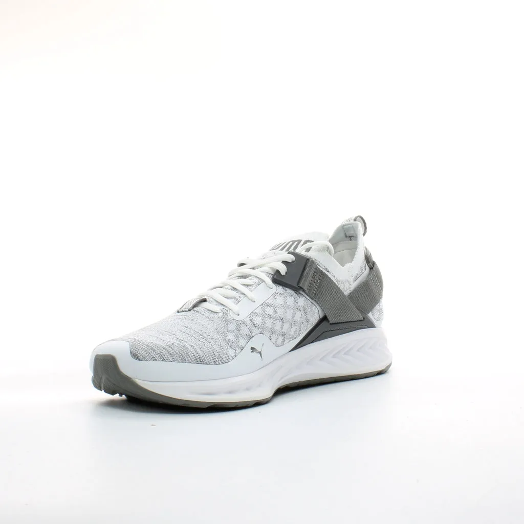 Puma Ignite EvoKnit White Grey Textile Mens Lace Up Trainers 189904 05