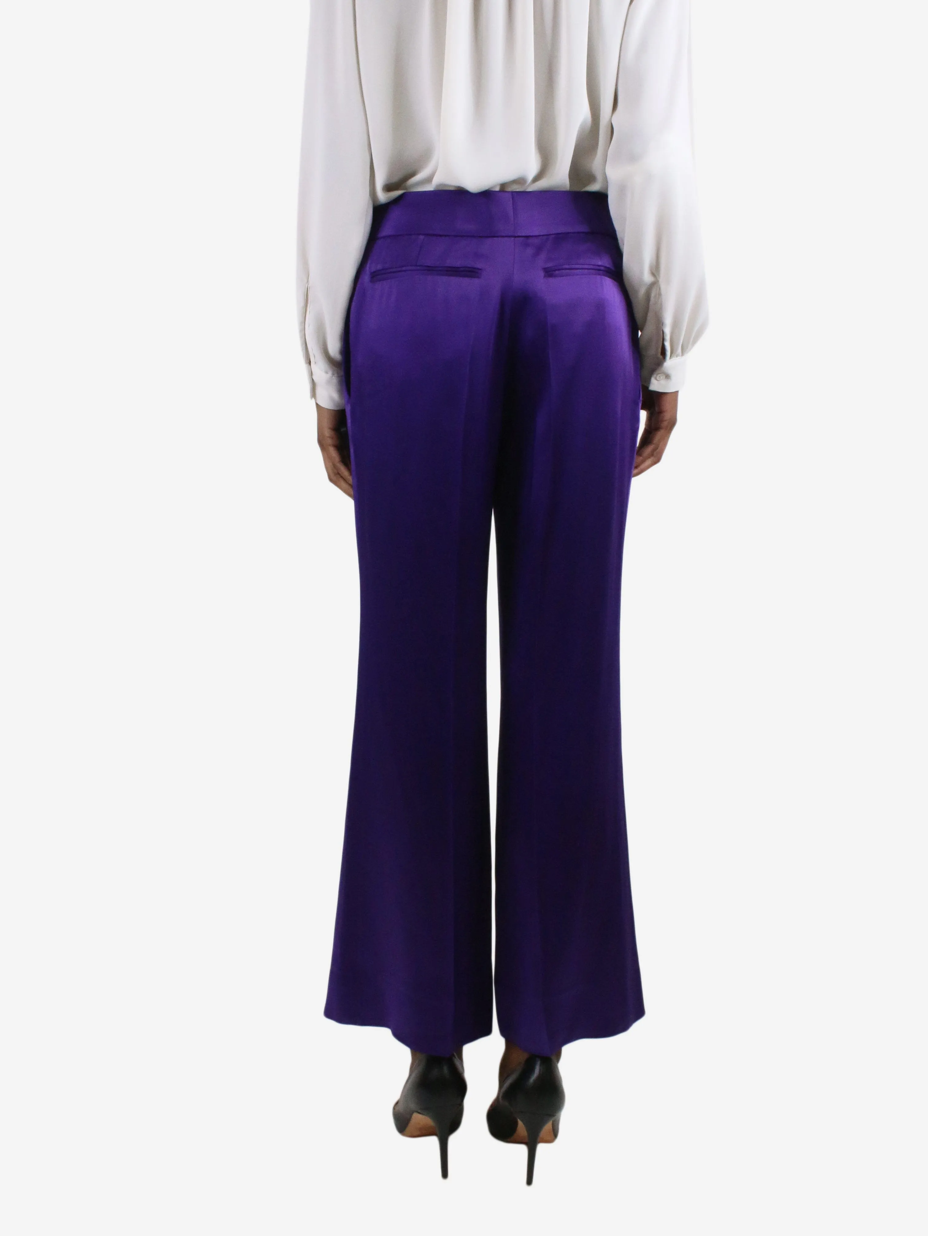 Purple satin trousers - size IT 38