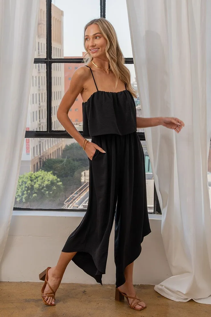 "Jaunt" Wide Leg Overall Jumpsuit