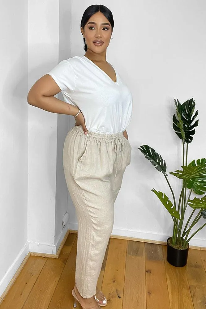 Relaxed Fit Drawstring Waist Trousers