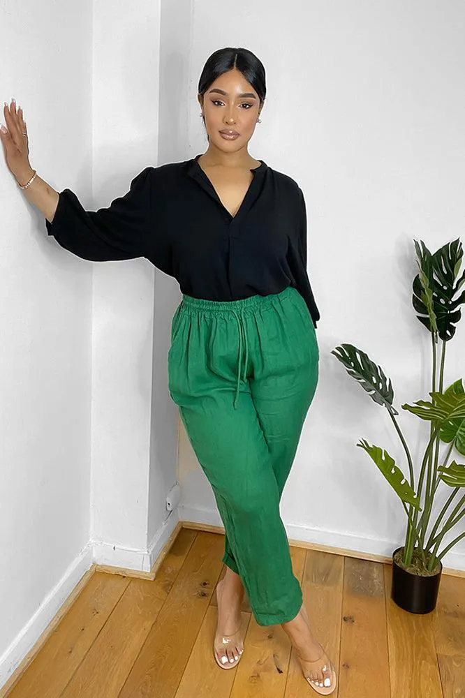 Relaxed Fit Drawstring Waist Trousers