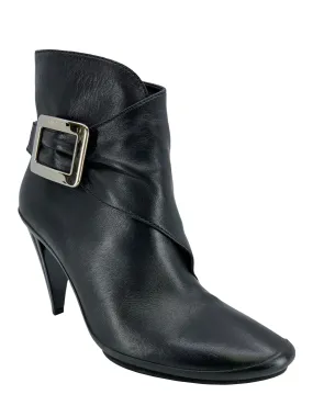 Roger Vivier Lambskin Leather Buckle Booties Size 7