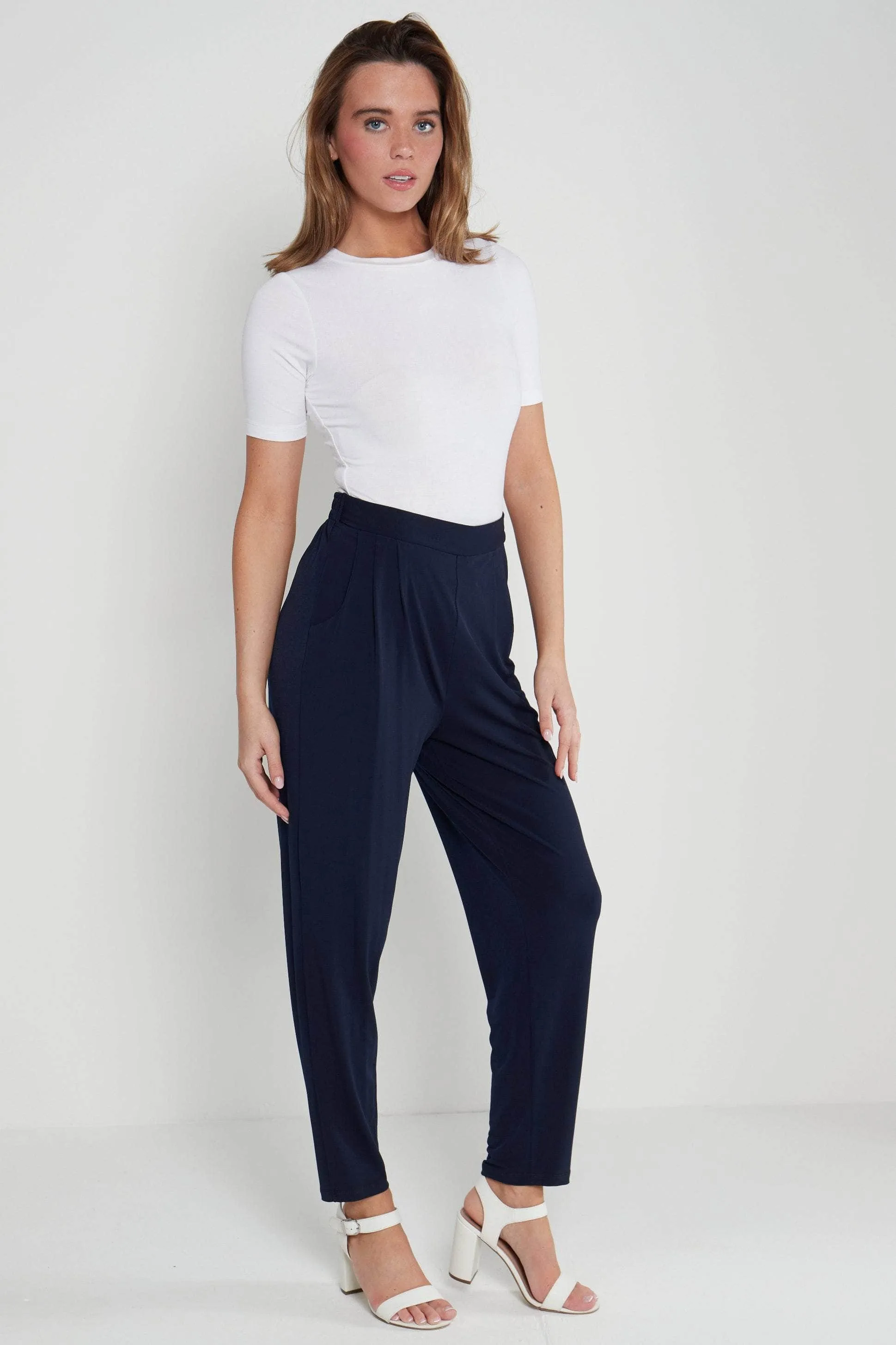 Saloos Essential Tapered Trousers with Pockets