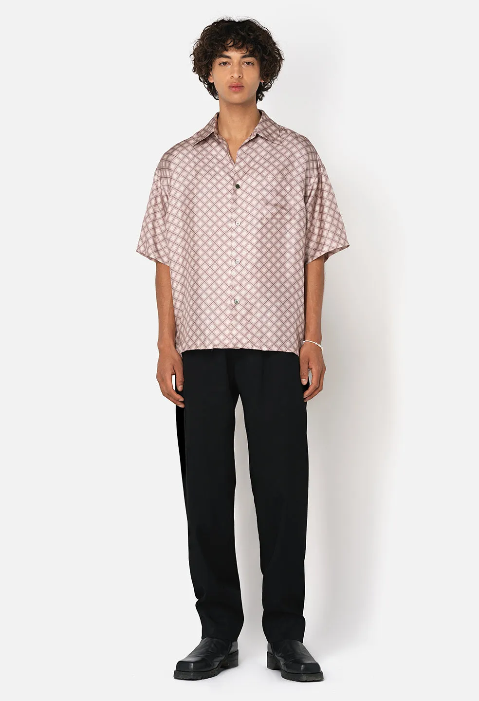 Silk SS Button Up / Haze Tile