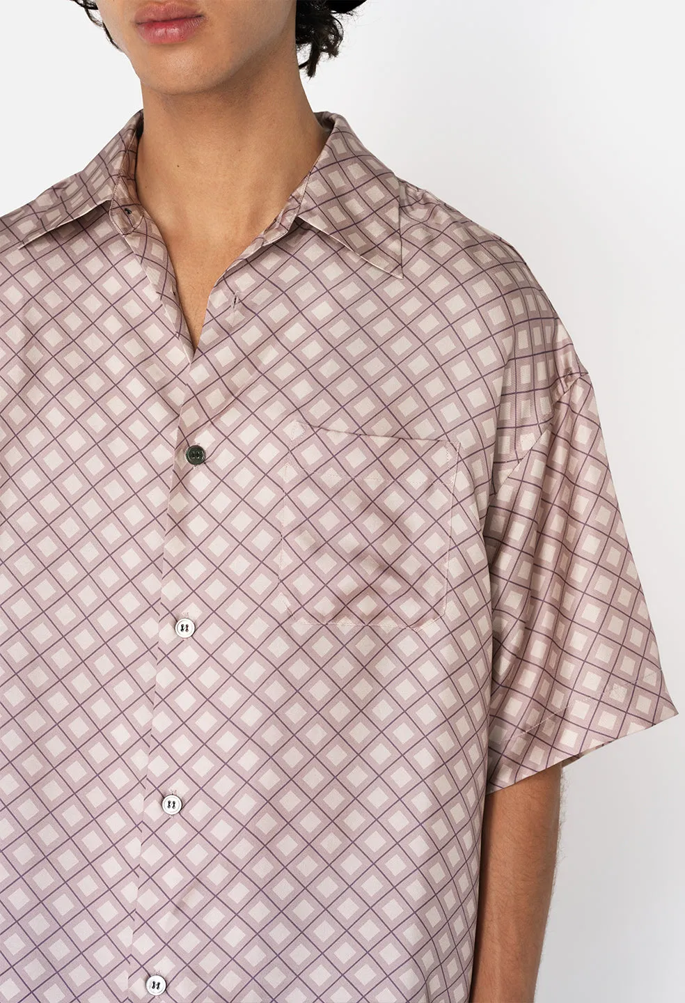 Silk SS Button Up / Haze Tile