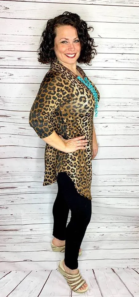 SM/MED* Leopard Scoop Tunic