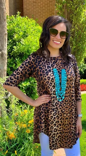 SM/MED* Leopard Scoop Tunic