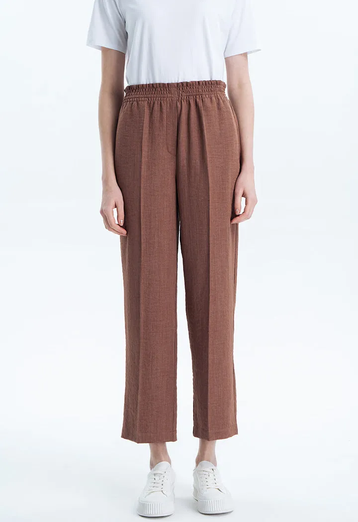 Solid Trouser With Elastic Waist