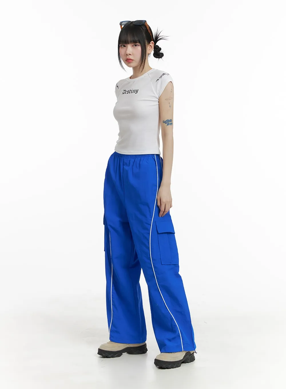 Sporty Wide Contrasting Trousers OM426