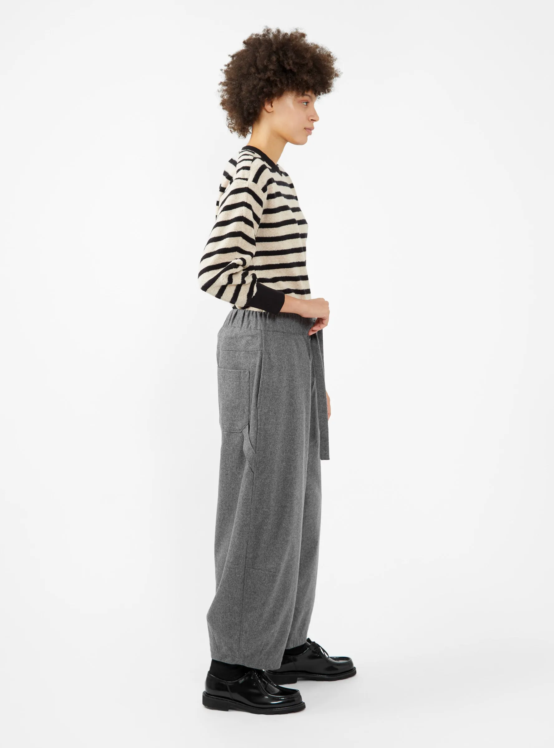 Sultan Wool Flannel Trousers Grey