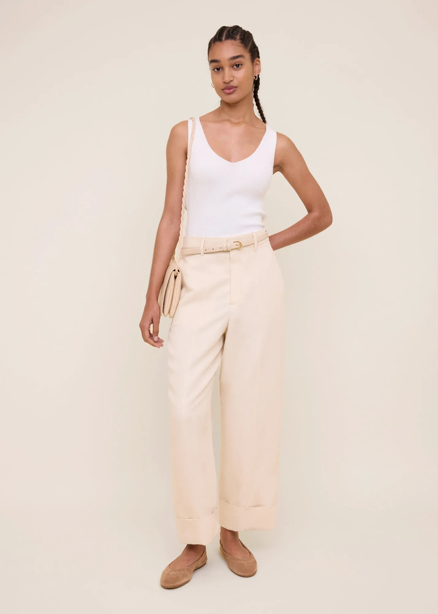 Tapered linen trousers