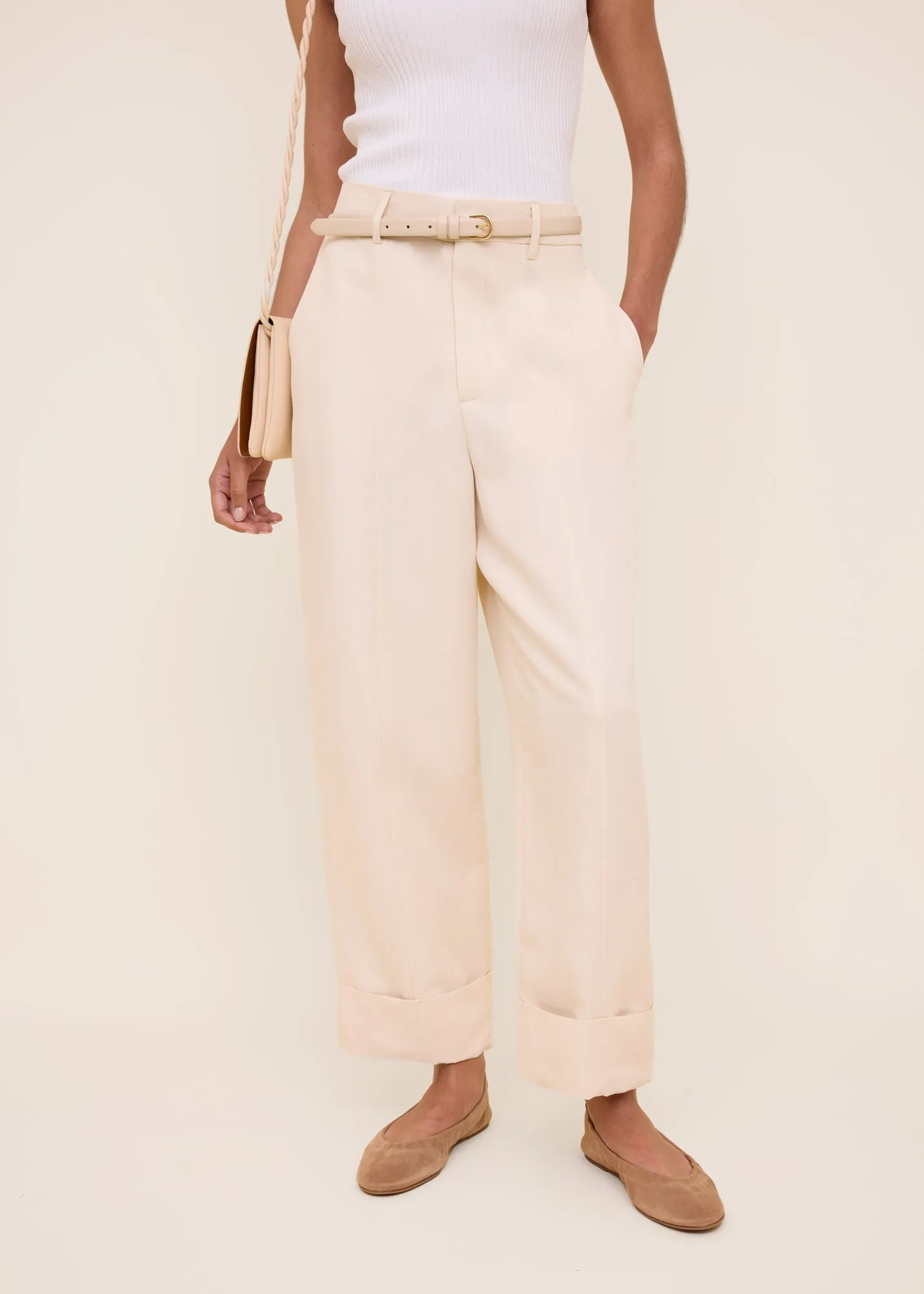 Tapered linen trousers