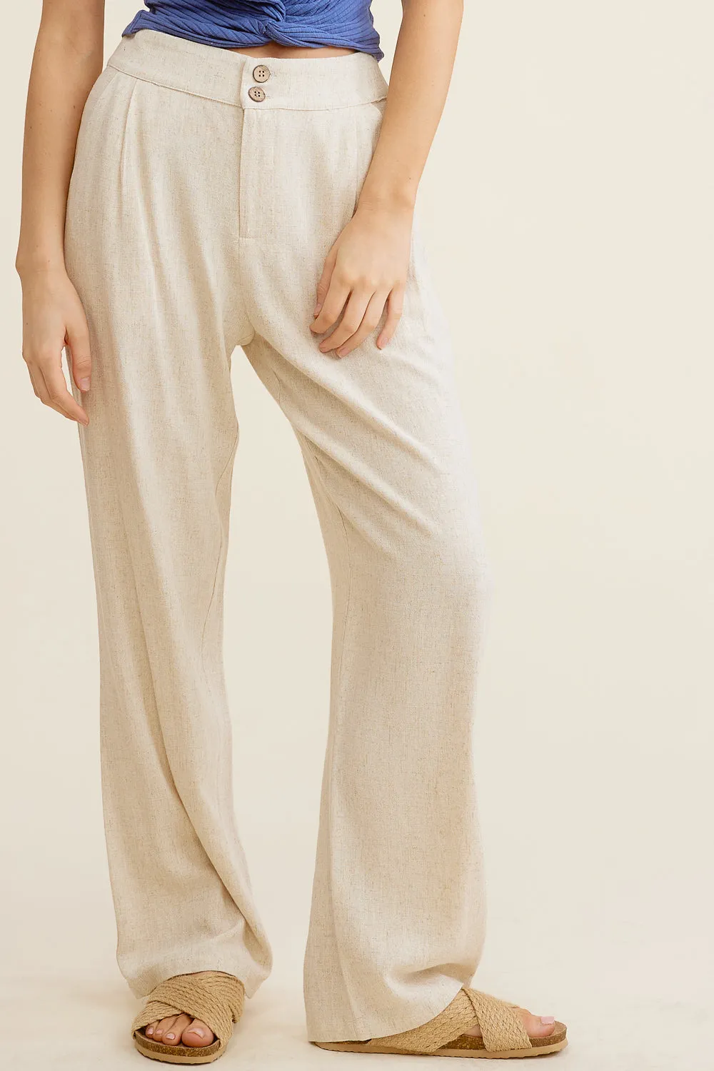 Taupe Linen Trouser