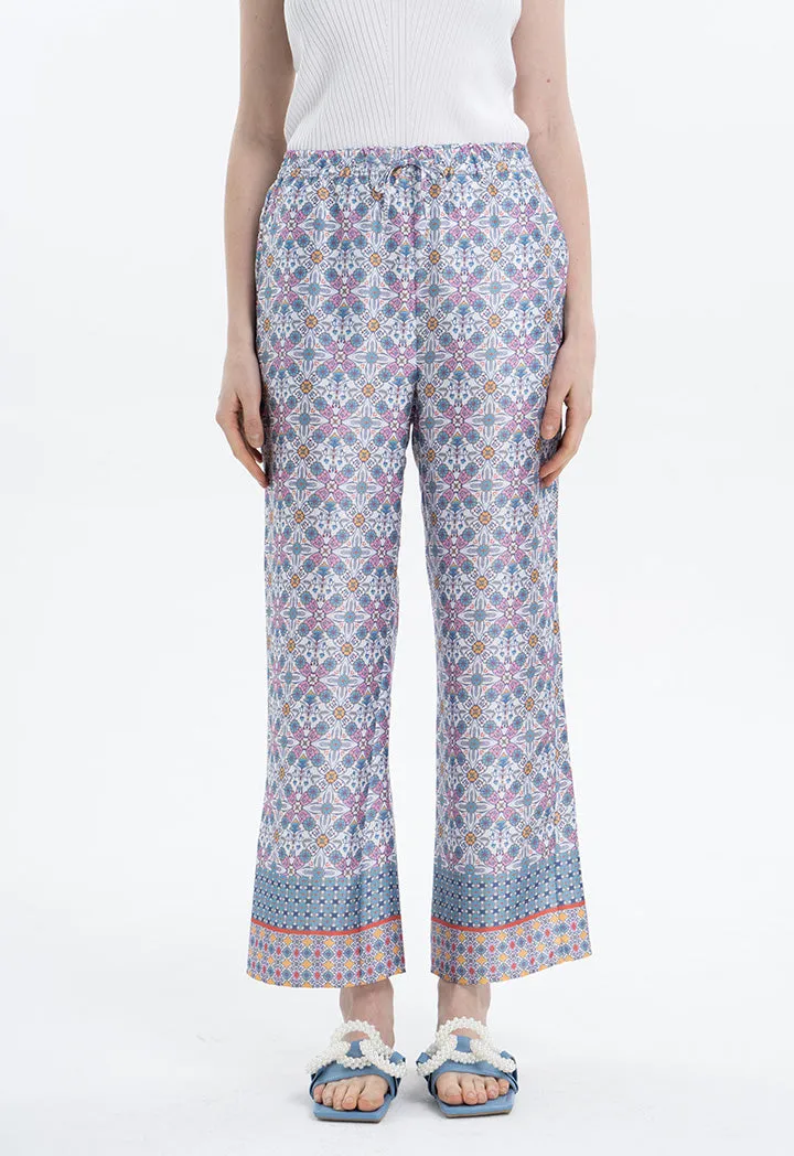 Tile Pattern Printed Trousers