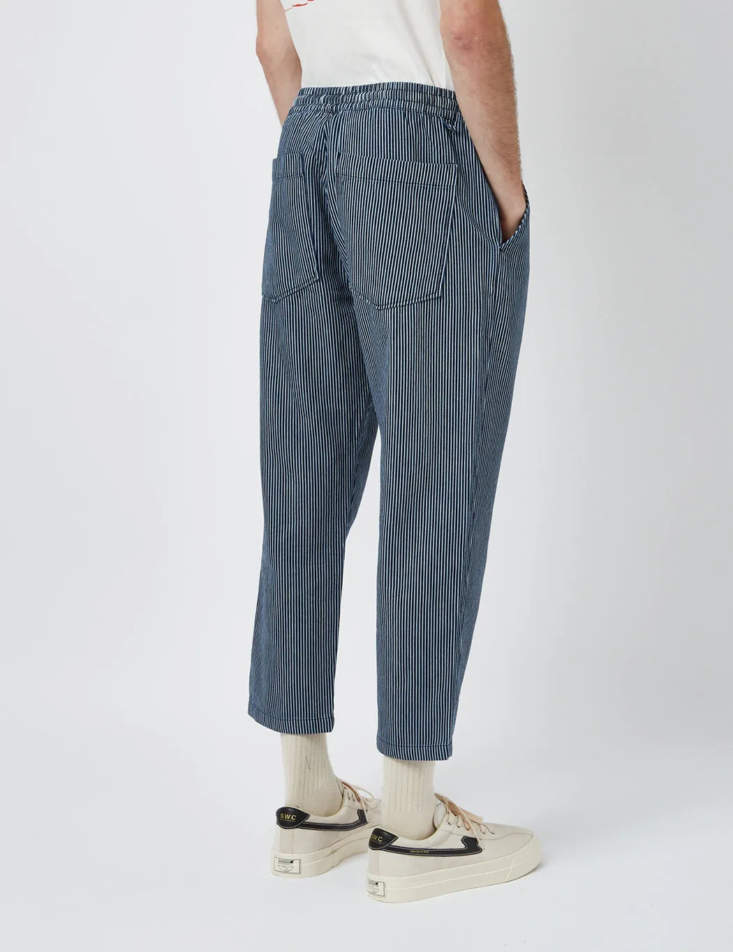 Universal Works Hi Water Trousers (Wide) - Denim Indigo Blue Hickory