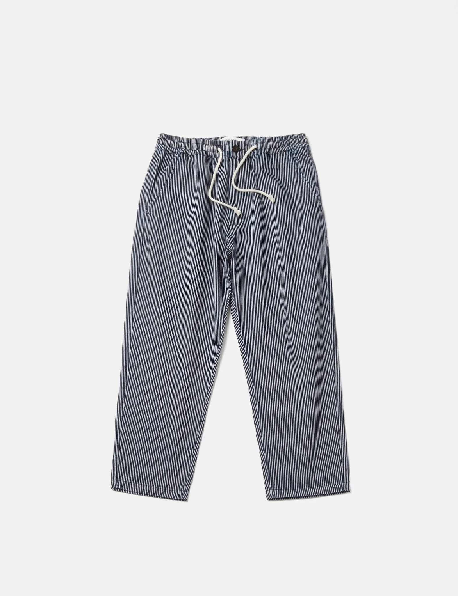 Universal Works Hi Water Trousers (Wide) - Denim Indigo Blue Hickory