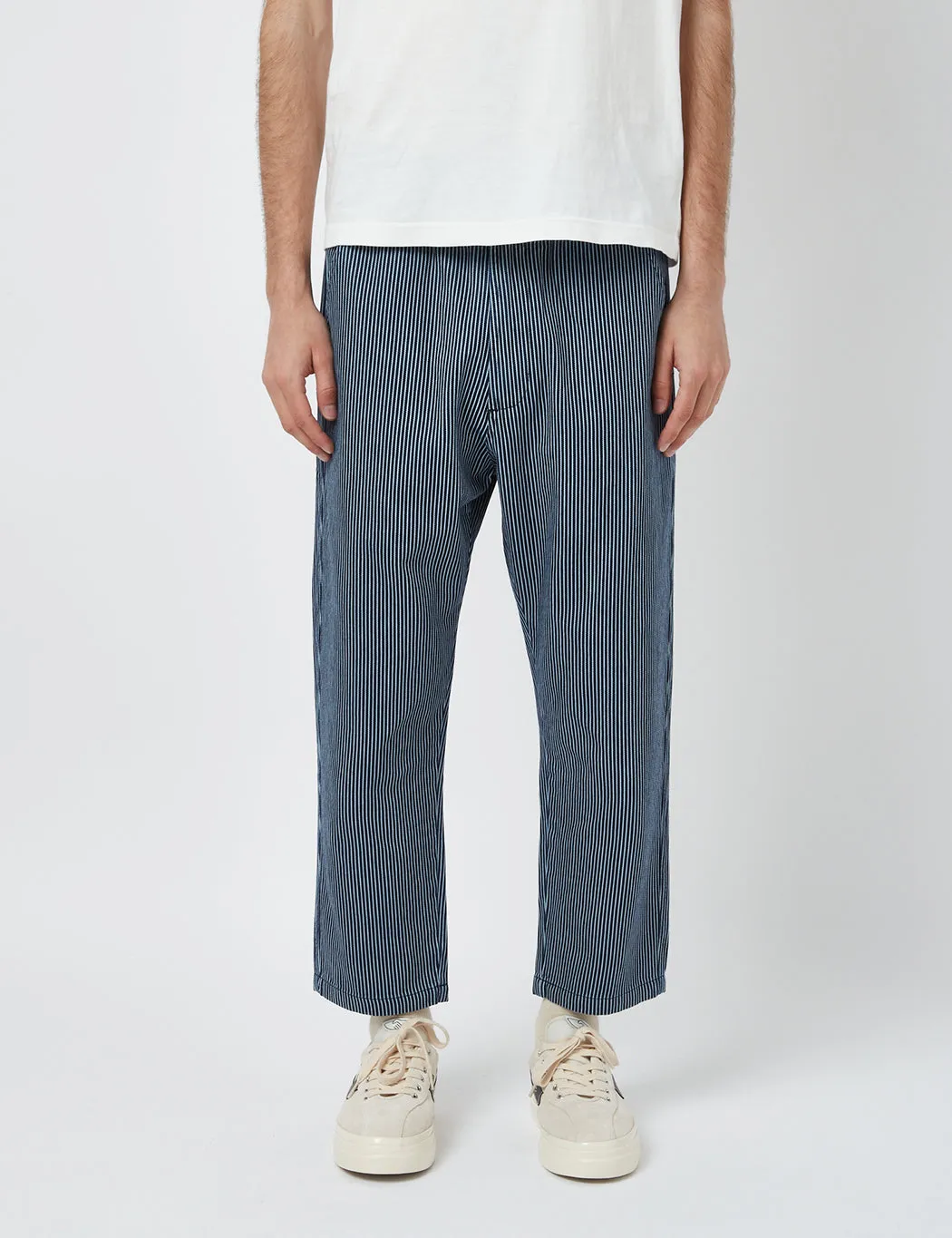 Universal Works Hi Water Trousers (Wide) - Denim Indigo Blue Hickory