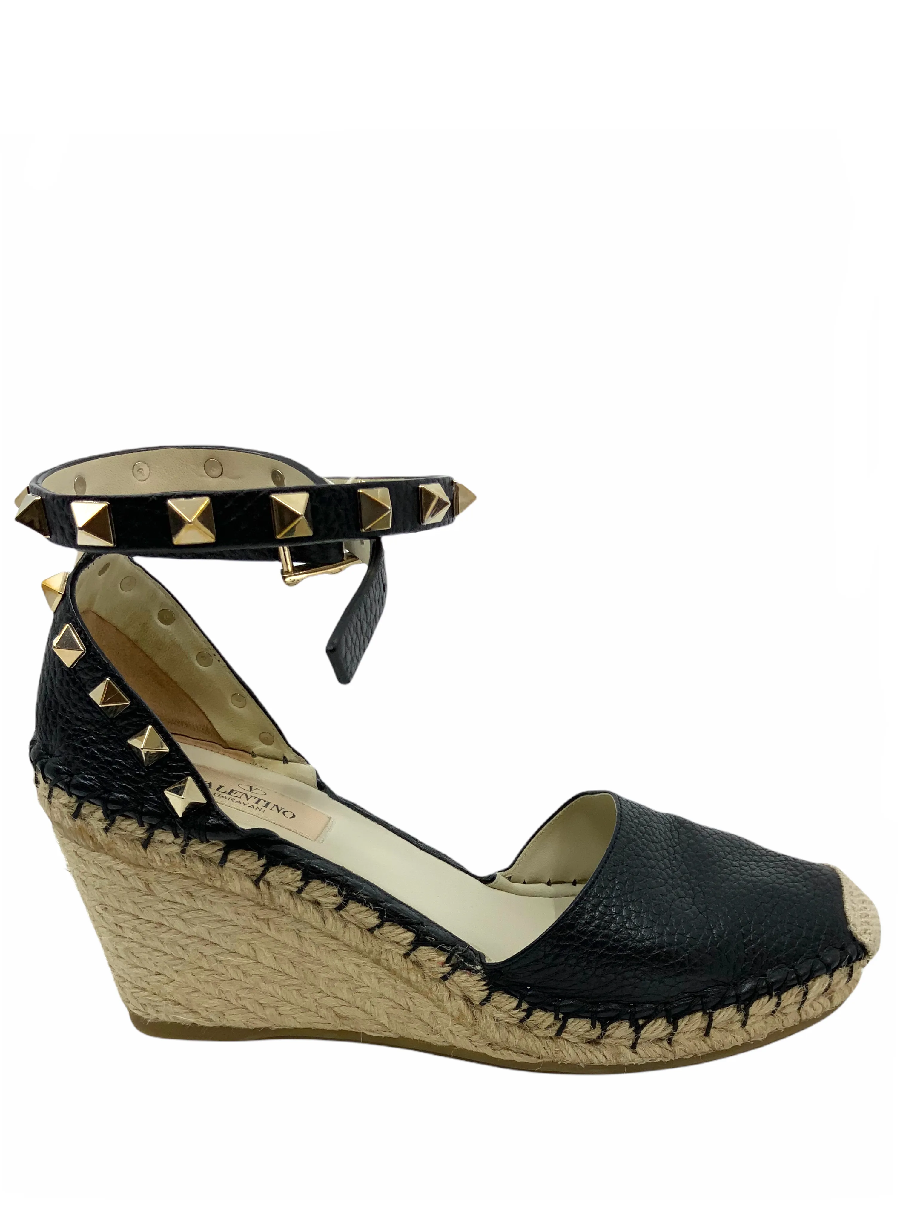 Valentino Rockstud Espadrille Wedges Size 6