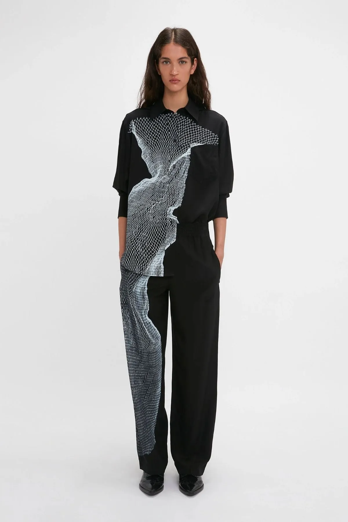 Victoria Beckham Pyjama Trouser - Black/ White