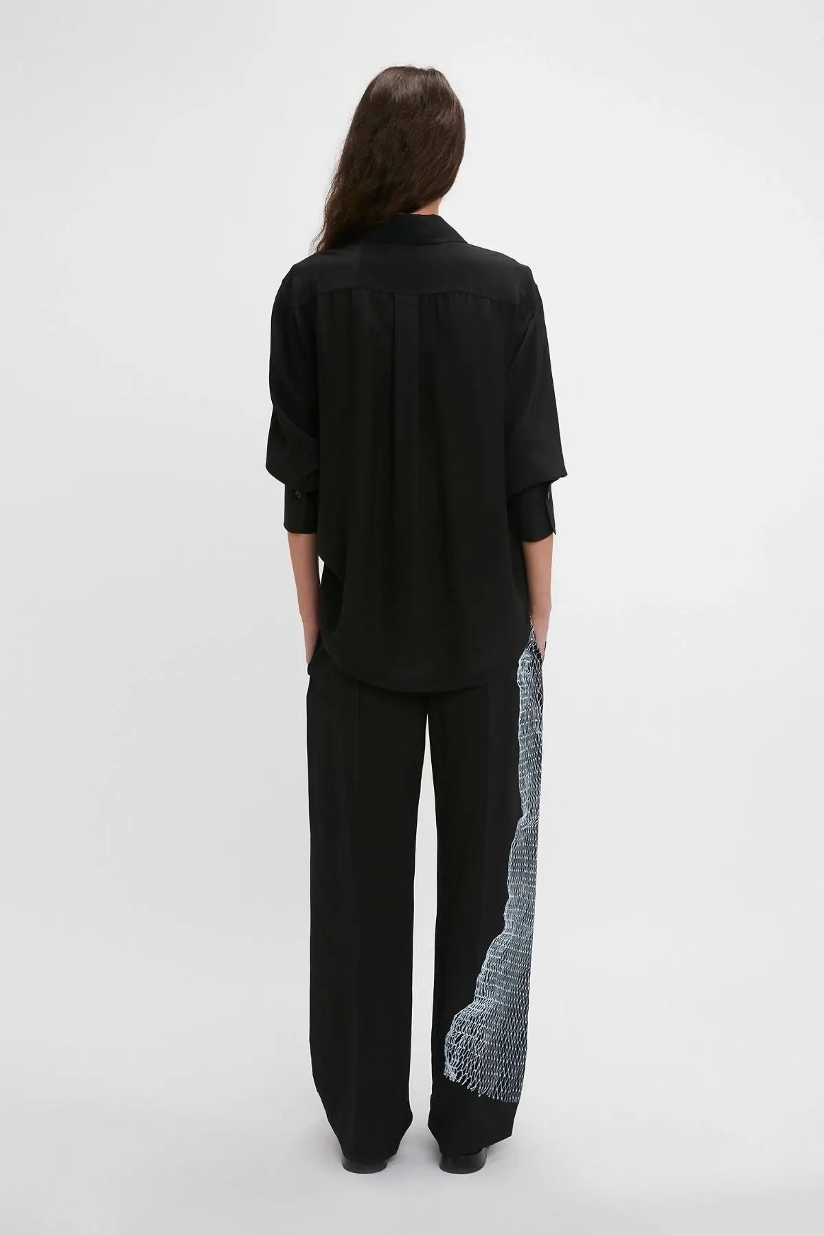 Victoria Beckham Pyjama Trouser - Black/ White