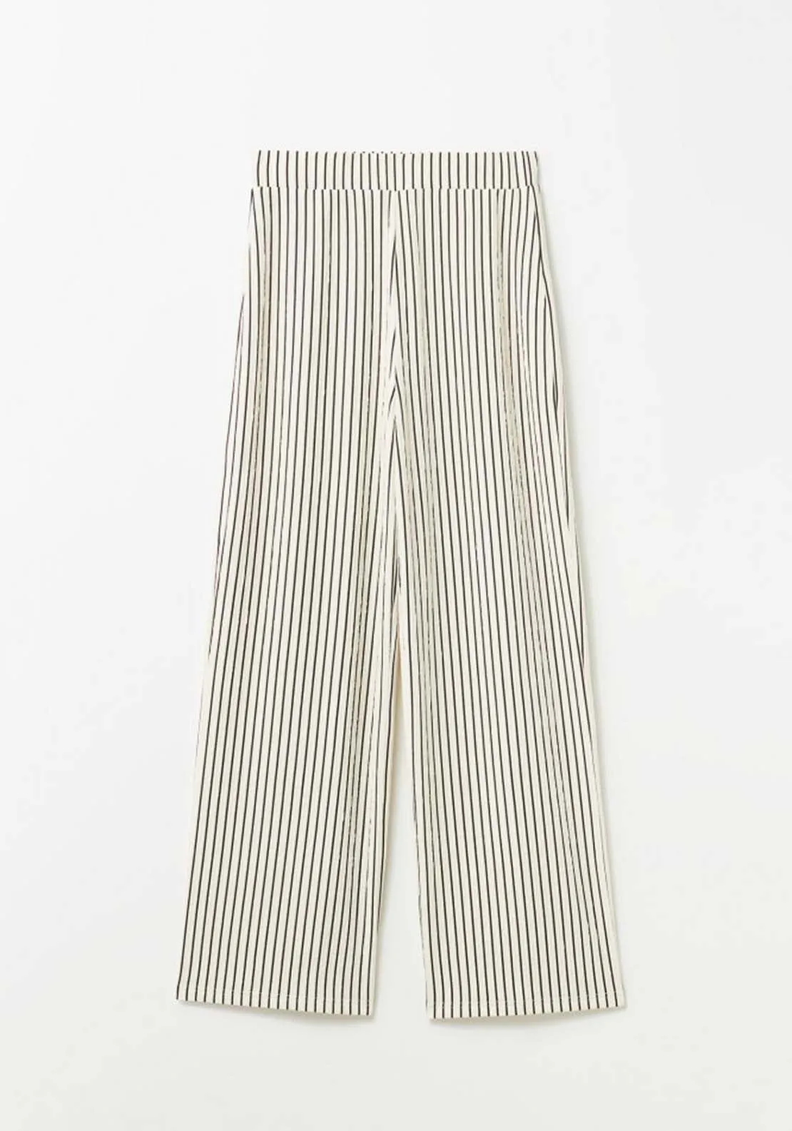 Wide Leg Structured Trousers