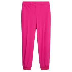 Womens Elena Double Weave Stretch Jogger Trousers Fuchsia Purple - SS24