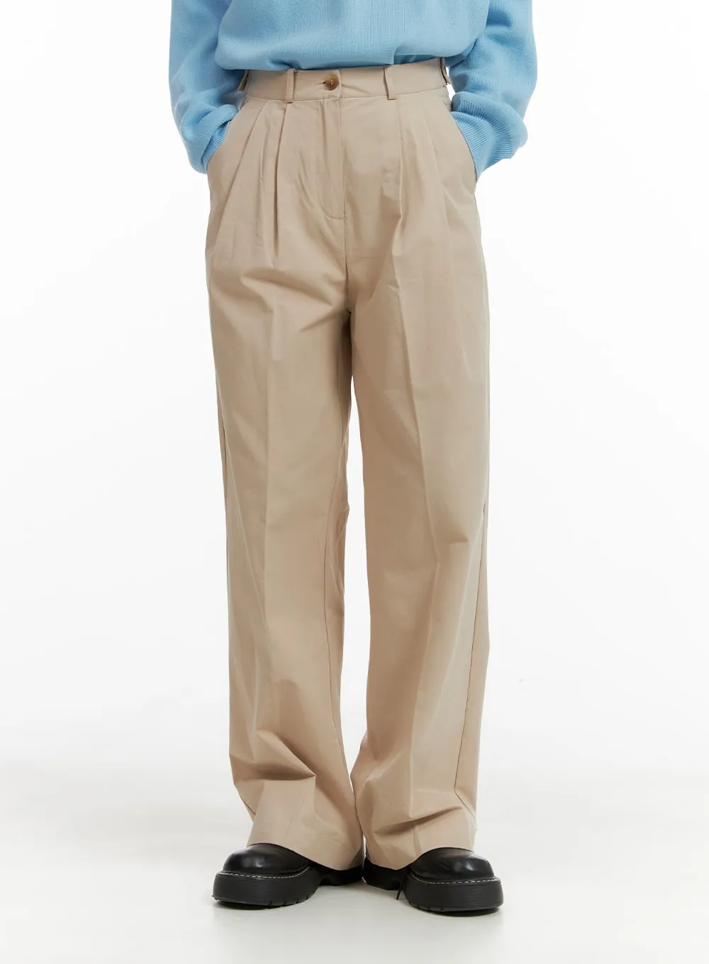 Woven Straight Leg Trousers OM411