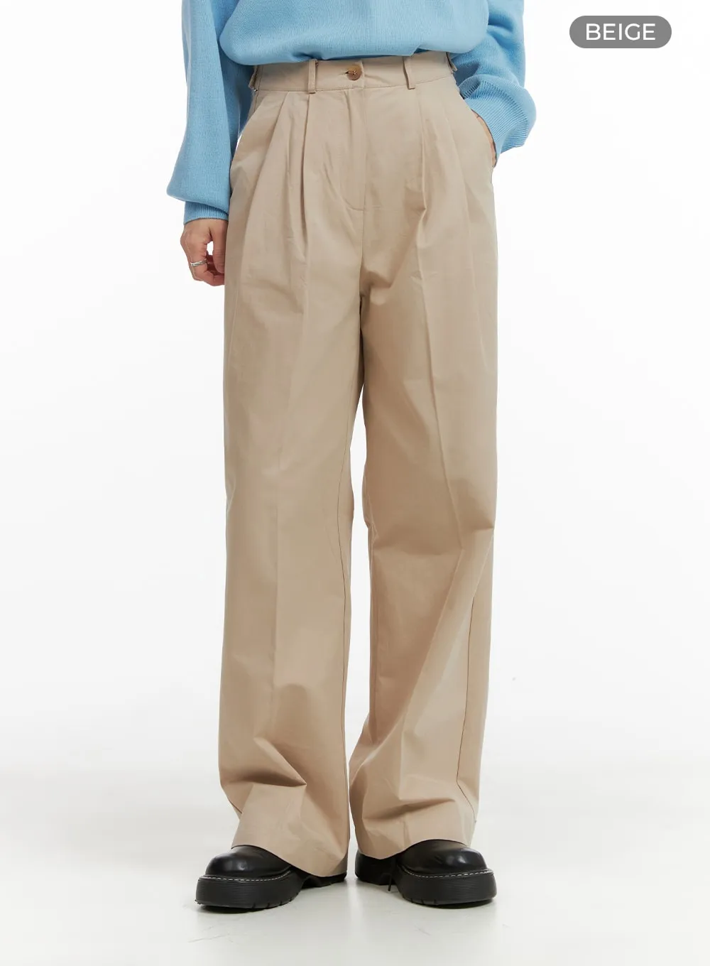 Woven Straight Leg Trousers OM411